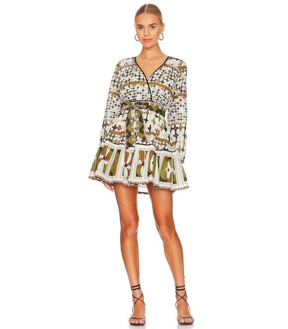 Cleobella Dresses & Skirts - Cleobella Emory Belted Puff-Sleeve Mini Dress in Art Deco Size Large